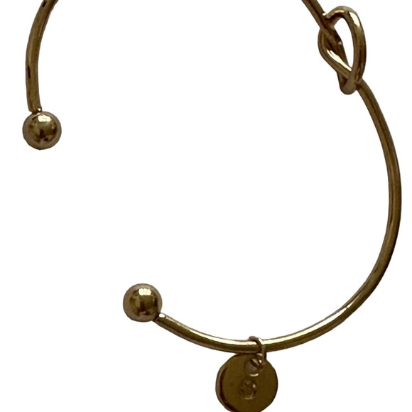 GOLD Love Knot BANGLE Monogram BRACELET LETTER LETTER A - Picture 3 of 3